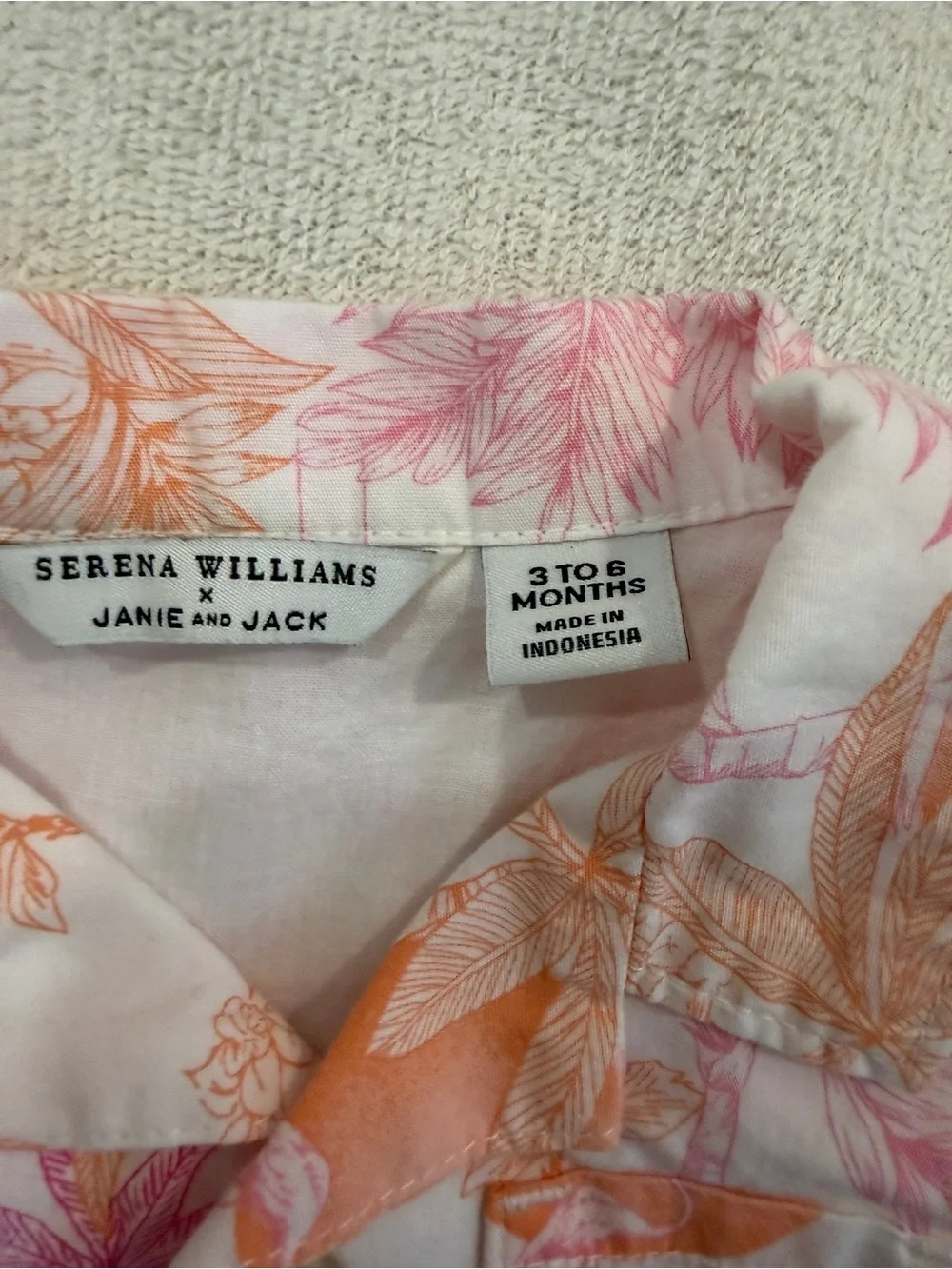 Jannie and Jack(X Serena Williams) flamingo shirt style onesies 3-6M